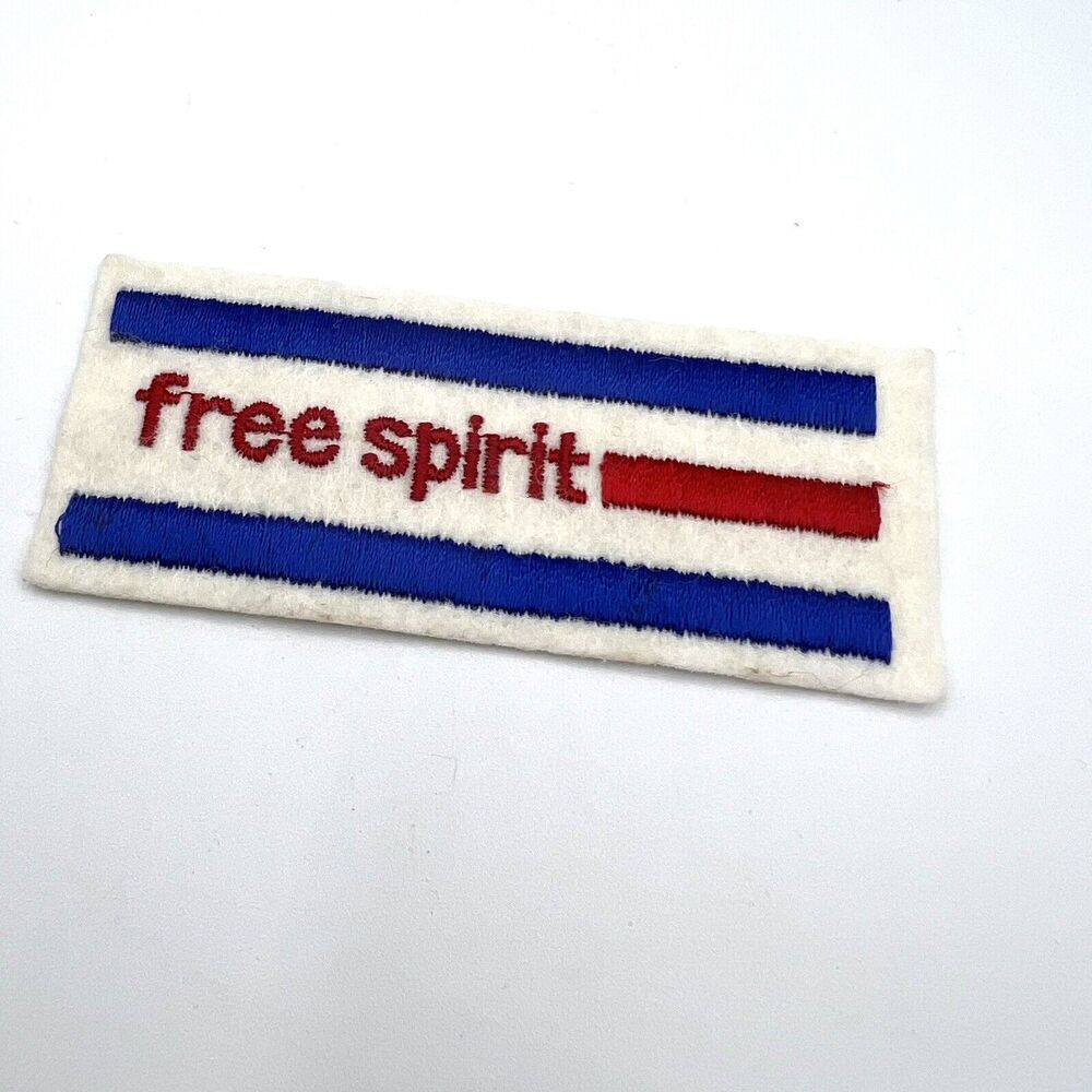 VTG Patch Free Spirit Sears Bicycle Embroidered Soft Felt Red White Blue 1970s